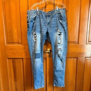 Classic Blue Distressed Slim Jeans